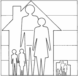 Diagram representing how the population of the suburbs is growing five times as fast as the population in central cities.